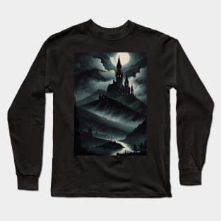 Spooky Castle on a Hill Long Sleeve T-Shirt